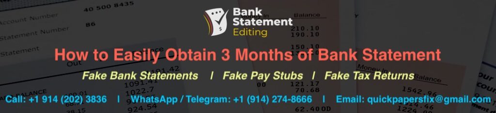 3 Months of Bank Statement